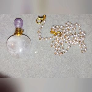 🆕Natural Stone Perfume Bottle Necklace.